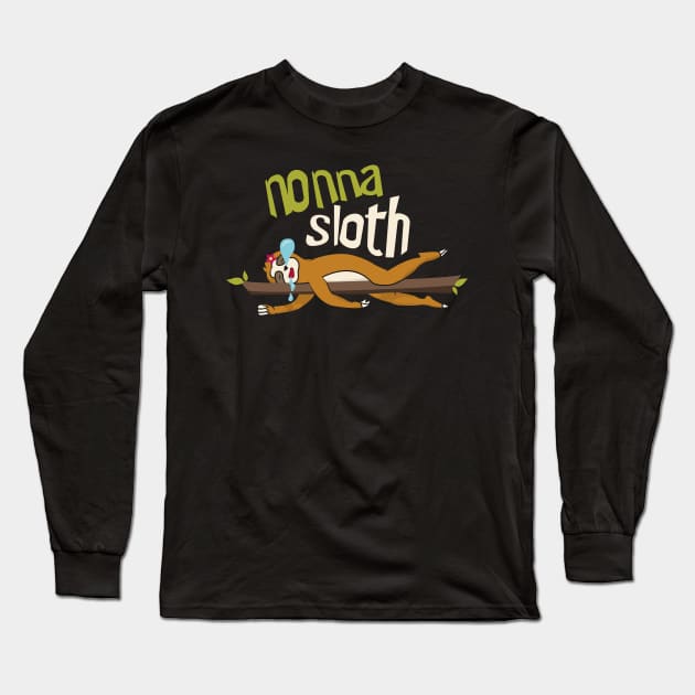 Nonna Sloth Long Sleeve T-Shirt by Tesszero